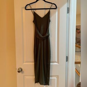 Express Olive Green Midi Dress